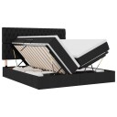  LED lagringseng med madrass Svart 180 x 200 cm Stoff