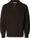 Selected Slmpim Ls Knit Half Zip Camp   DELICIOSO   XXL