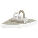 vidaXL Hj?rnehyller vegghengt 4 stk eik og hvit 35x35x3,8 cm MDF