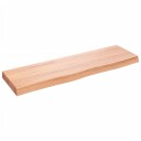 vidaXL Vegghylle lysebrun 100x30x6 cm behandlet heltre eik