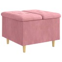 vidaXL Oppbevaringsottoman med pute Rosa 60 x 60 x 45 cm Fløyel