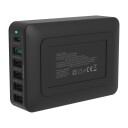 DACOTA PLATINUM MULTI-PORT 60 W 5 X USB-A + 1 X USB-C LADER, SORT