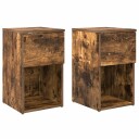  Sengeskap 2 pcs Røkt Eik 29 x 31,5 x 49 cm Konstruert tre