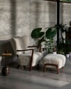 &Tradition Wulff Atd3 Puff /   Fotskamler Valnøtt Sheepskin Moonlight   134436A235A042A745