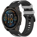 Silikonarmbånd til Garmin Fenix 8/7X Pro (26 mm) – Svart/Grå / Armbånd / Armbånd til smartklokker