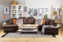 Crazy 5 seters Høyrevendt U formet X Large Sofa med Divan og Sjeselong i Stoff   Brun