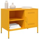  TV-benker 2 stk sennepsgul 68x39x50,5 cm stål 843001