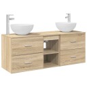 vidaXL Baderomsskapsett 3 stk. Sonoma eik 49,5 x 41 x 64,5 cm