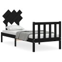 vidaXL Sengeramme med hodegavl svart 2FT6 small single heltre