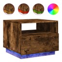  Salongbord med LED-lys røkt eik 50x49x40 cm 8721012465992