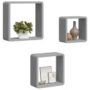 vidaXL Vegghyller kubeformet 3 stk MDF gr?
