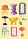 Fashionable Furniture Set Plakat Plakat / 30x40cm