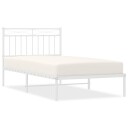 vidaXL Sengeramme i metall med hodegavl hvit 100x190 cm 8721012210431