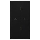 vidaXL Kontorskap svart 90x40x180 cm stål