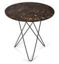 Ox Denmarq Tall Mini O Table salongbord marmor brun, sortlakkert stativ