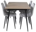 Venture Design Silar & Polar spisegruppe Natur/grå 4 st stoler & bord 120 x 90 cm