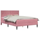vidaXL Sengeramme med madrass med hodegjerde Rosa 160 x 200 cm Fløyel
