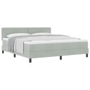  Box Spring Seng med Madrass Lys Grå Super King Velvet