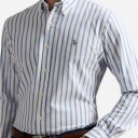 Ralph Lauren Slim Fit Striped Oxford Shirt Blue/White