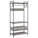  Garderobe med skuffer grå sonoma 89x39x184,5 cm konstruert tre