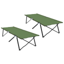 Sammenleggbar camping seng 2 pcs grønn 206 x 76 x 74 cm