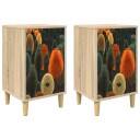 vidaXL Nattbordskap BONN 2 stk. Sonoma eik 36 x 33 x 60 cm