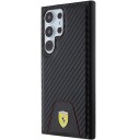 Ferrari Mobildeksel Carbon Stitched Bottom for Samsung Galaxy S24 Ultra - Svart