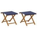 vidaXL Hage Stol 2 pcs Solid Eucalyptus Tre Blå