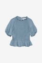 Vero Moda - Bluse vmPhoebe SS High Neck Top - Blå