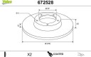 VALEO 672528 Bremseskive