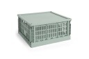 Hay Colour Crate Plastic Large Square Lokk Sage Green