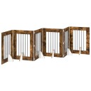 Vidaxl Foldbar Hundegitter Med Stativer 6 Stk. Røkt Eik 362 cm