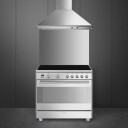 Smeg 90 cm Glasskeramisk Komfyr med Varmluft og Selvrensing i Rustfritt Stål SCD91CMX9