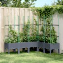 Plantekasse med espalier grå 160x120x142,5 cm PP