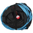 vidaXL Kattetunnel 4-veis svart og blå 25 cm polyester