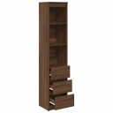 Høybord brun eik 37,5x35x180 cm konstruert tre