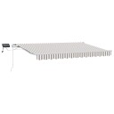  Uttrekkbar markise Lys Grå og Hvit 300 x 250 cm