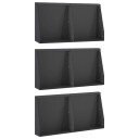 vidaXL Støttemur 6 stk. 40 x 12 x 30 cm Stål Svart