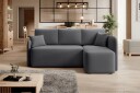 Hadson 3 seter Sofa med Sjeselong   Mørk grå
