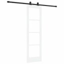 vidaXL Skyvedør med beslagsett 'ORKDAL'Hvit Solid Tre & Glass