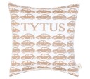 Putetrekk  "CARS" med navnet. Beige