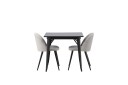 Venture Home Tempe Matgruppe 80 cm Rektangulær med 2 Velvet stoler Sort