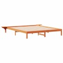  Sengestamme med Sidebord Vokset Brun 200 x 220 cm Massiv furu