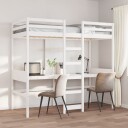  Ramme for loftseng uten madrass hvit 80x200 cm heltre furu 8721158373052