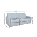Sovesofa HOME4YOU Brandon 3 seter Blågrå   blågrå
