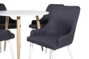 Venture Design Polar & Plaza spisegruppe Hvit/svart 4 st stoler & bord 90 cm