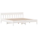 vidaXL Sengeramme med hodegavl hvit 180x200 cm heltre furu 8721012430471