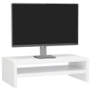 vidaXL Skjermstativ høyglans hvit 42x24x13 cm sponplate