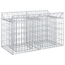 vidaXL Gabion hevet seng 100 x 50 x 60 cm Galvanisert stål Sølv