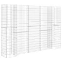 vidaXL Gabion plantekasse H formet ståltråd 260x40x200 cm